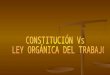 Constitucion vs Ley Organica Del Trabajo Su