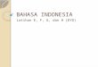 Bahasa Indonesia(Lat. E, F, G, H)