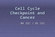 Cell Cycle Checkpoint and Cancer