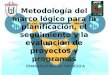 Metodología del marco lógico para la planificación, el seguimiento y la evaluación de proyectos y programas