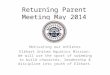 Returning Parent Meeting May 2014 Motivating our Athletes Elkhart United Aquatics Mission: We will use the sport of swimming to build character, leadership