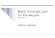 Basic Contract Law for Paralegals Fifth Edition Jeffrey A. Helewitz