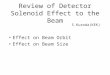 Review of Detector Solenoid Effect to the Beam Effect on Beam Orbit Effect on Beam Size S.Kuroda(KEK)