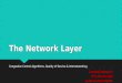 The Network Layer Congestion Control Algorithms, Quality of Service & Internetworking Leonard Jackson Jr. Shira Boatwright Kieaster Witherspoon Leonard