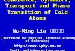 Coherence, Dynamics, Transport and Phase Transition of Cold Atoms Wu-Ming Liu （刘伍明） (Institute of Physics, Chinese Academy of Sciences) 