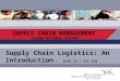 INTERNATIONAL MARKETING SUPPLY CHAIN MANAGEMENT HIGHER NATIONAL DIPLOMA Supply Chain Logistics: An Introduction : DL5E 34 / VSC 116