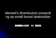 Meckel’s diverticulum presenting as small bowel obstruction 振興醫院小兒科 Dr. 程美美