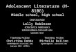 Adolescent Literature (H-810G) Middle school, high school Instructor Lolly Robinson (Charlotte Robinson) robinslo@gse.harvard.edu Larsen 613 Teaching Fellow