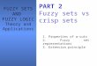PART 2 Fuzzy sets vs crisp sets 1. Properties of α-cuts 2. Fuzzy set representations 3. Extension principle FUZZY SETS AND FUZZY LOGIC Theory and Applications