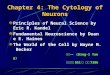Chapter 4: The Cytology of Neurons Principles of Neural Science by Eric R. Kandel Fundamental Neuroscience by Duane E. Haines The World of the Cell by
