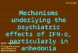 Mechanisms underlying the psychiatric effects of IFN-α, particularly in anhedonia Edith Grosbellet M1 Signalisation cellulaire et Neurosciences Paris XI/ENS
