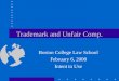 Trademark and Unfair Comp. Boston College Law School February 6, 2008 Intent to Use