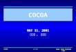 COCOA(1/19) Real Time Systems LAB. COCOA MAY 31, 2001 김경임, 박성호