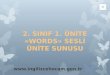 2. SINIF 1. ÜNİTE «WORDS» SESLİ ÜNİTE SUNUSU 