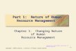 Copyright © 2008 by Nelson, a division of Thomson Canada Limited. 1–11–1 Part 1: Nature of Human Resource Management Part 1: Nature of Human Resource Management