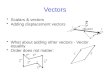 Vectors Scalars & vectors Adding displacement vectors What about adding other vectors - Vector equality Order does not matter: