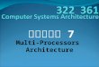บทที่ 7 Multi-Processors Architecture หัวข้อเรื่อง โครงสร้างระบบแบบหลายหน่วย ประมวลผลกลาง