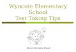 Wyncote Elementary School Test Taking Tips Parent Information Packet