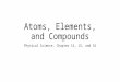 Atoms, Elements, and Compounds Physical Science, Chapter 14, 15, and 16