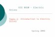 Topic 1: Introduction to Electric Drives Spring 2004 ECE 8830 - Electric Drives