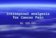 Intraspinal analgesia for Cancer Pain Ri 錢穎群 劉耀臨