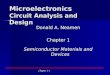 Chapter 1-1 Microelectronics Circuit Analysis and Design Donald A. Neamen Chapter 1 Semiconductor Materials and Devices