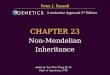 台大農藝系 遺傳學 601 20000 Chapter 23 slide 1 CHAPTER 23 Non-Mendelian Inheritance Peter J. Russell edited by Yue-Wen Wang Ph. D. Dept. of Agronomy, NTU A molecular