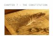 CHAPTER 7 – THE CONSTITUTION. LEARNING STANDARDS 8.H.6 The outcome of the American Revolution was national independence and new political, social and