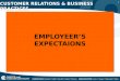 1 CUSTOMER RELATIONS & BUSINESS PRACTICES EMPLOYEER’S EXPECTAIONS