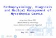 May 22, 대한흉부외과학회 제 24 차 춘게학술대회 Pathophysiology, Diagnosis and Medical Management of Myasthenia Gravis Jung-Joon Sung MD Department of Neurology Seoul