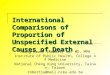 International Comparisons of Proportion of Unspecified External Causes of Death Tsung-Hsueh (Robert) Lu, MD, MPH Institute of Public Health, College of