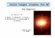 Solid Target Studies for NF Solid Target Studies for NF Rob Edgecock On behalf of: J.Back, R.Bennett, S.Gray, A.McFarland, P.Loveridge & G.Skoro Tungsten