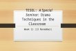TESOL: A Special Seminar: Drama Techniques in the Classroom Week 11 (13 November)