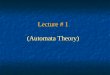 Lecture # 1 (Automata Theory). Material / Resources Text Books Text Books 1. Introduction to Computer Theory, by Daniel I. Cohen, John Wiley and Sons,