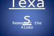 Texas Remember the Alamo. Early Texas Territory The Early 17 th Century Texas was almost empty – 30,000 Indians – A Few Thousand Spanish Mexicans Spanish