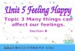 Topic 3 Many things can affect our feelings. Section B 福建省石狮市石光华侨联合中学 王莎白