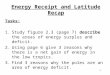 1 Energy Receipt and Latitude Recap Tasks: 1.Study figure 2.3 (page 7) describe the areas of energy surplus and deficit. 2.Using page 6 give 3 reasons
