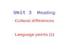 Unit 3 Reading Cultural differences Language points (1)