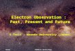 Electron Observation : Past, Present and Future S.Torii : Waseda University (Japan) Rome PAMELA Workshop 11.05.2009