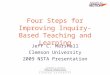 Four Steps for Improving Inquiry- Based Teaching and Learning Jeff C. Marshall Clemson University 2009 NSTA Presentation