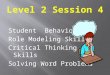 Student Behaviors Role Modeling Skills Critical Thinking Skills Solving Word Problems