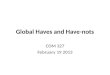 Global Haves and Have-nots COM 327 February 19 2013