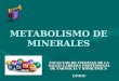 METABOLISMO DE MINERALES FACULTAD DE CIENCIAS DE LA SALUD CARRERA PROFESIONAL DE FARMACIA Y BIOQUÍMICA UPAGU