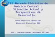 “El Mercado Eléctrico de América Central : Situación Actual y Perspectivas de Desarrollo.” René González Castellón Director Ejecutivo EOR IEEE – CONCAPAN