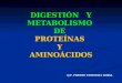 DIGESTIÓN Y METABOLISMO DE PROTEÍNAS Y AMINOÁCIDOS Q.F. FREDDY ESPINOZA SORIA