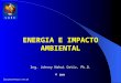 ENERGIA E IMPACTO AMBIENTAL Ing. Johnny Nahui Ortiz, Ph.D. © 2004 L A R C larcperu@terra.com.pe