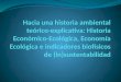 Temas de historia económico- ecológica Lectura ecológica de la economía en perspectiva histórica Historia económico-energética: transición energética