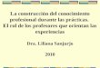 La construcción del conocimiento profesional durante las prácticas. El rol de los profesores que orientan las experiencias Dra. Liliana Sanjurjo 2010
