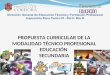 PROPUESTA CURRICULAR DE LA MODALIDAD TÉCNICO PROFESIONAL EDUCACIÓN SECUNDARIA