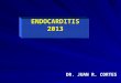 ENDOCARDITIS2013 DR. JUAN R. CORTES. Enfermedad muy heterogénea con amplio rango de complicaciones; incidencia de 3 a 10 episodios/100.000/año. Afecta